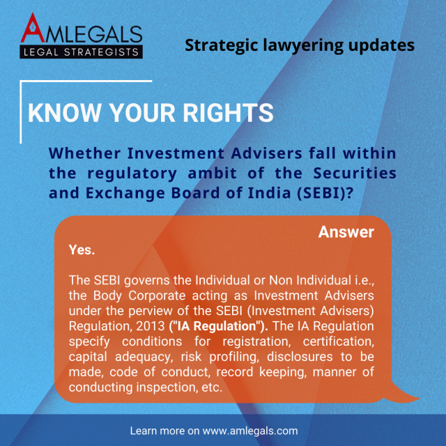 Whether Investment Advisers fall within the regulatory ambit of Securities and Exchange Board of India (SEBI)?