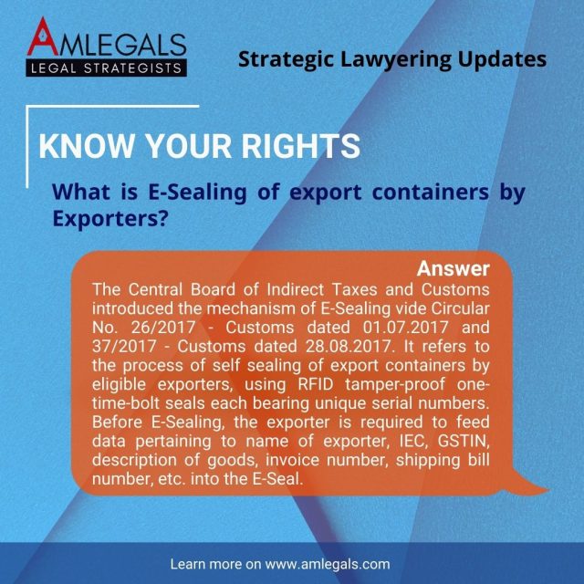 What is E-Sealing of Export Containers by Exporters?