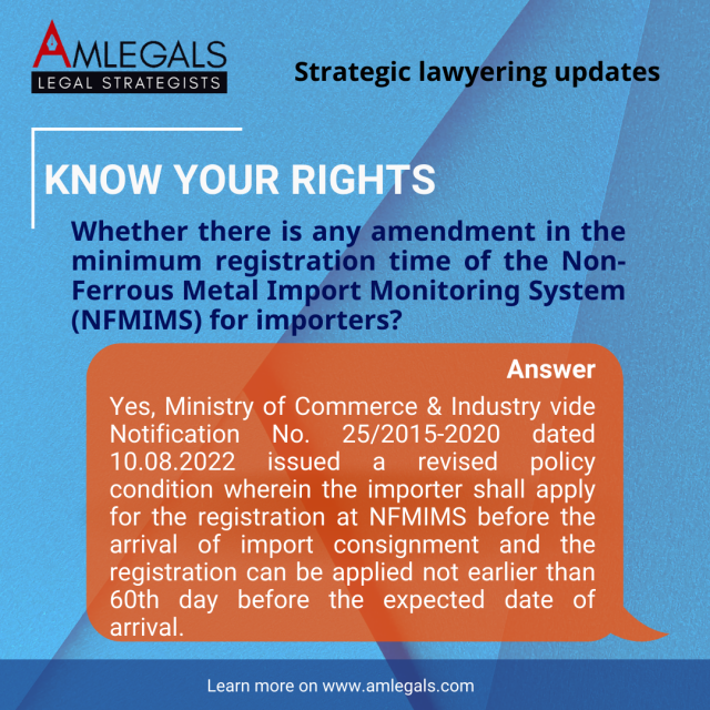 Ferrous Metal Import Monitoring System (NFMIMS) for importers? 