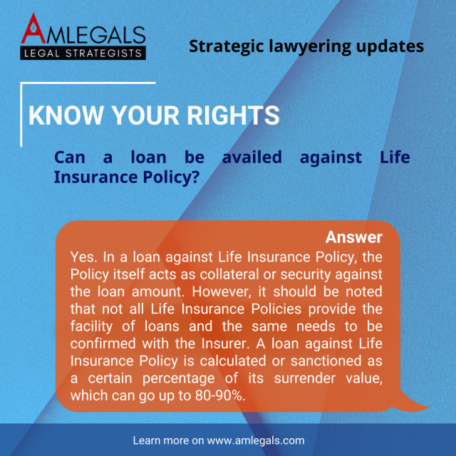 Can a loan be availed against Life Insurance Policy?
