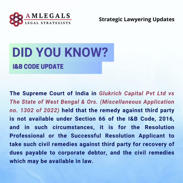 Whether the third parties have a remedy to invoke Section 66 of the I&B Code, 2016 for the initiation of recovery proceedings?