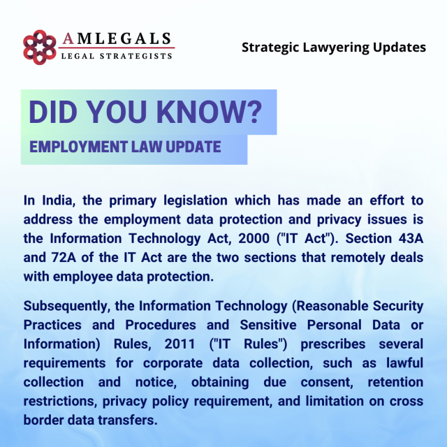 What is the Current Legal Position in India Regarding Employee Data Protection?