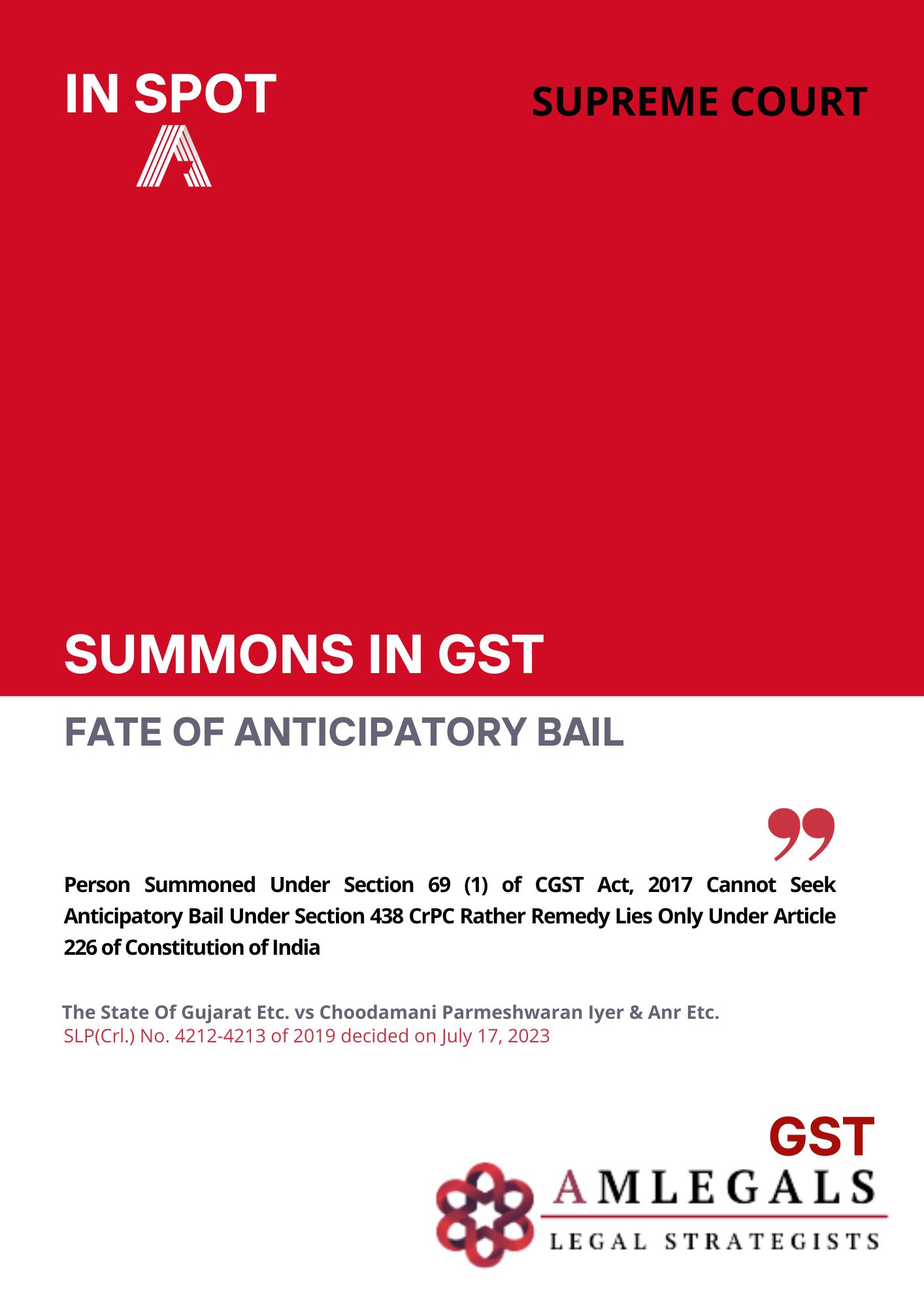 Summons in GST - Fate of Anticipatory Bail